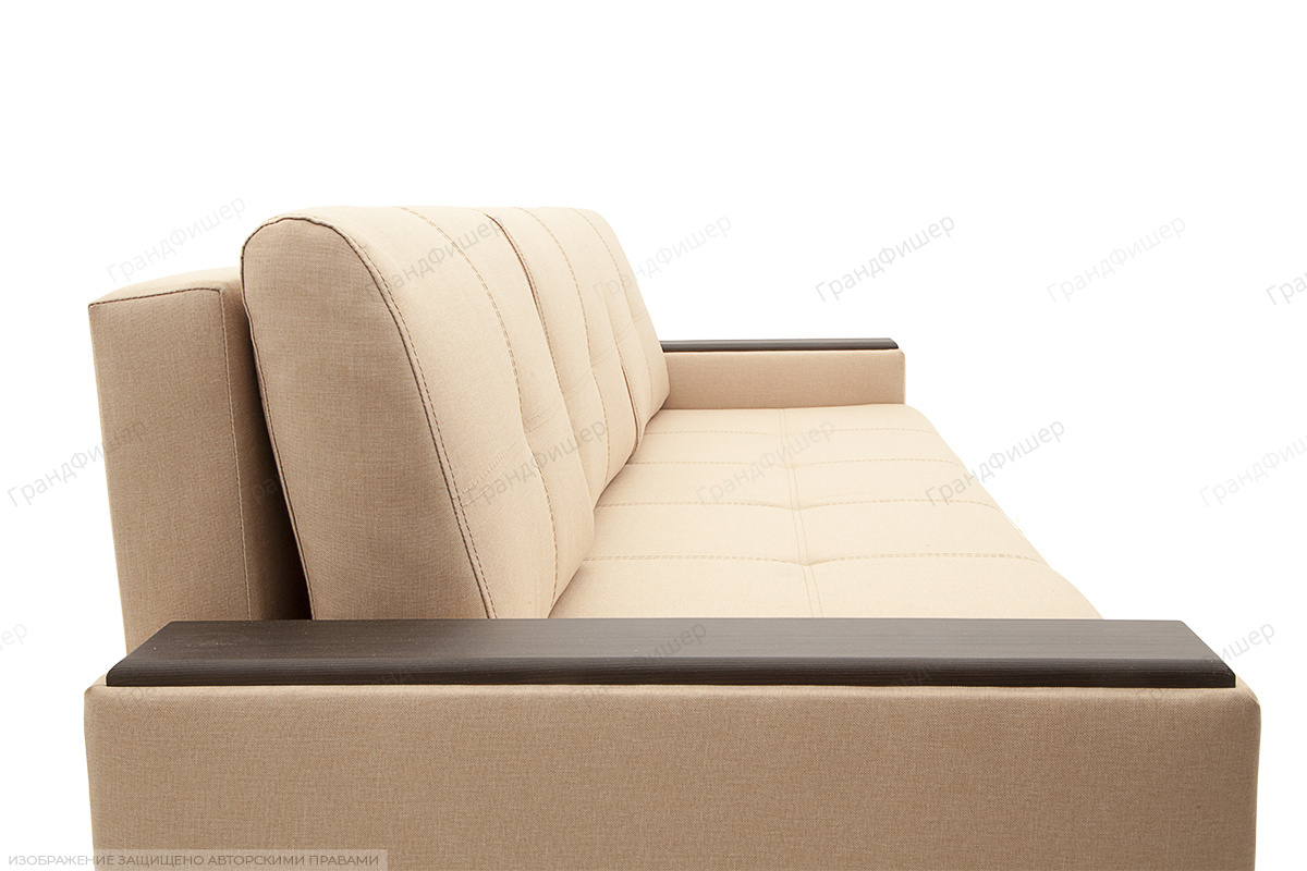 Прямой диван Атланта-3 эконом со столом Savana Camel + Sontex Umber Текстура ткани