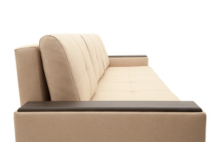 Прямой диван Атланта-3 эконом со столом Savana Camel + Sontex Umber Текстура ткани
