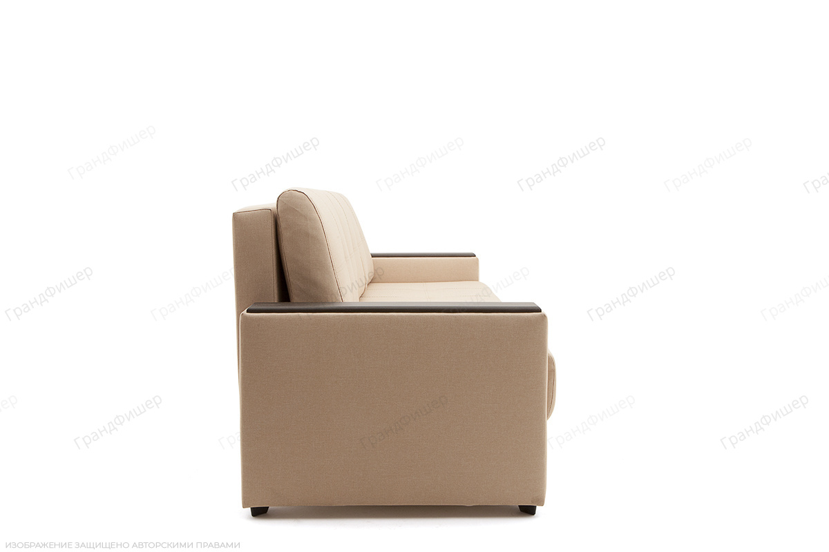 Прямой диван Атланта-3 эконом со столом Savana Camel + Sontex Umber Вид сбоку