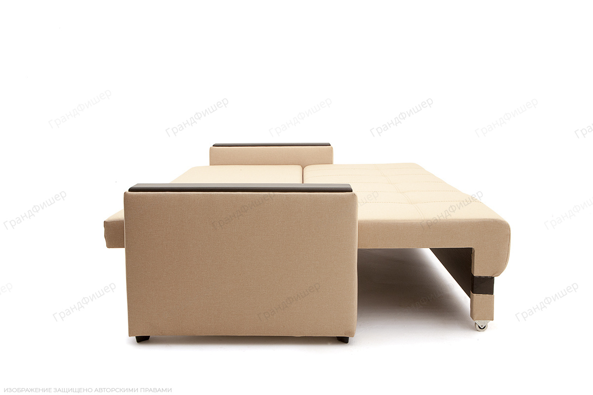 Прямой диван Атланта-3 эконом со столом Savana Camel + Sontex Umber Спальное место
