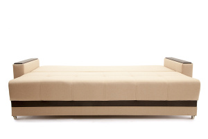 Прямой диван Атланта-3 эконом со столом Savana Camel + Sontex Umber Спальное место