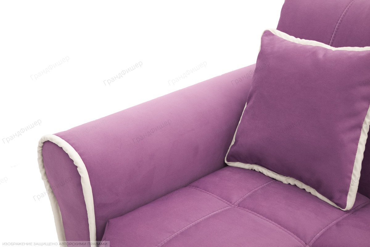 Прямой диван 170 см Виа-9 Maserati Purple + Maserati White Подлокотник