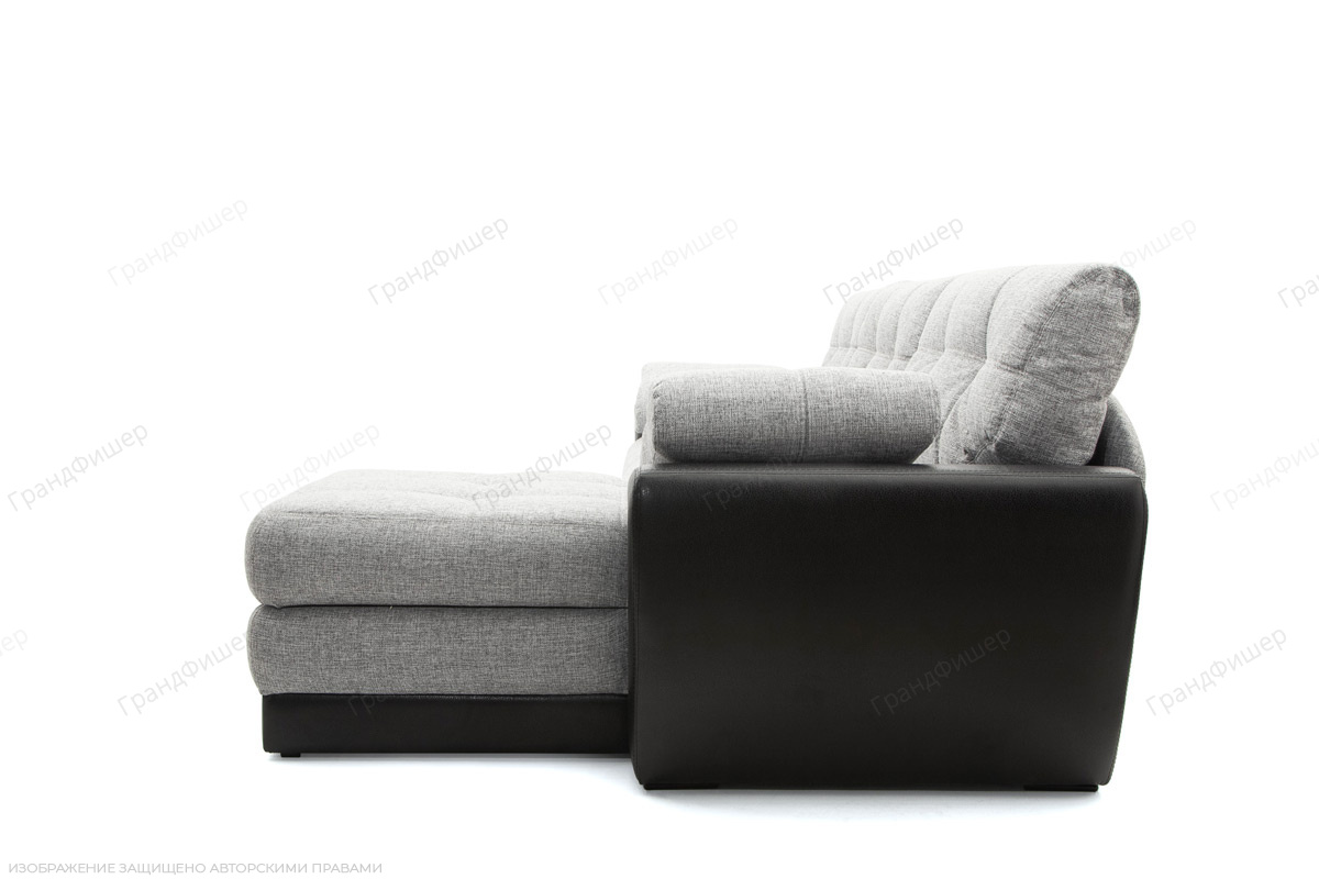Угловой диван Император-2 Big Grey + Sontex Black Вид сбоку