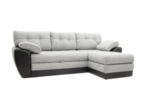 Угловой диван Император-2 Big Grey + Sontex Black Вид по диагонали