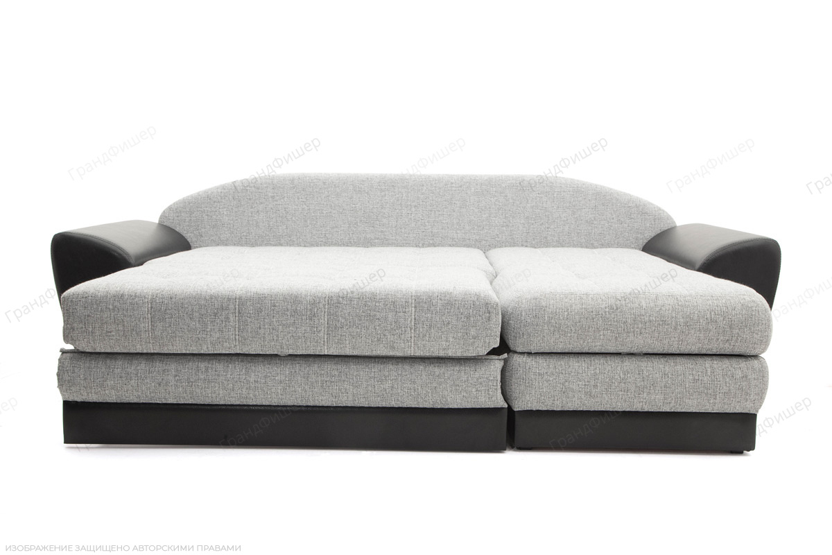 Угловой диван Император-2 Big Grey + Sontex Black Спальное место