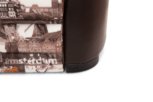 Прямой диван дельфин Лидия-4 Amsterdam Sepia + Sontex Umber Ножки