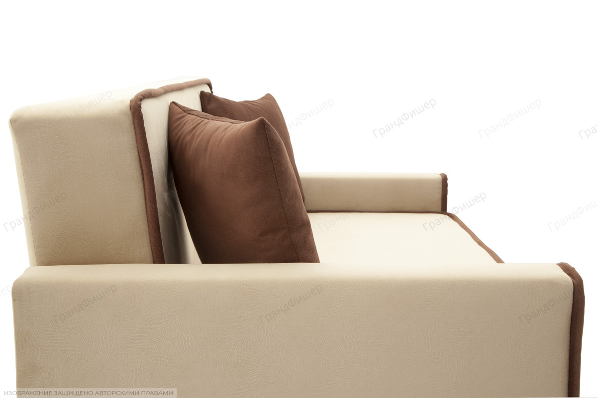 Жесткий диван Этро-3 Maserati Beige + Brown Подушки