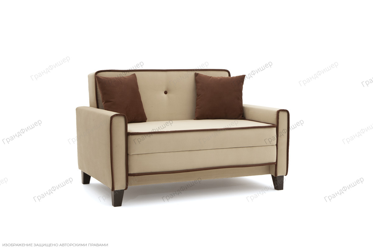 Жесткий диван Этро-3 Maserati Beige + Brown Вид по диагонали