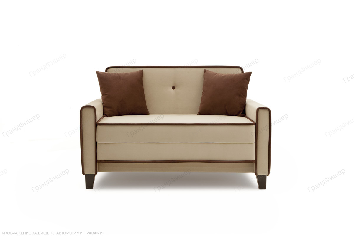 Жесткий диван Этро-3 Maserati Beige + Brown Вид спереди