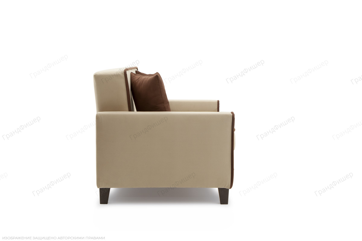 Жесткий диван Этро-3 Maserati Beige + Brown Вид сбоку