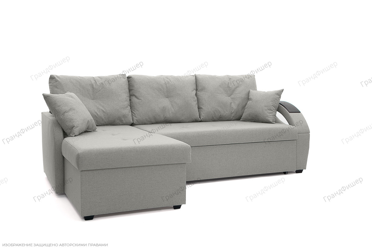 Серый угловой диван Мартин Dream Light Grey Вид по диагонали
