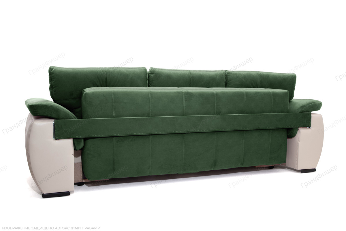 Прямой диван Соренто Amigo Green + Sontex Beige Вид сзади