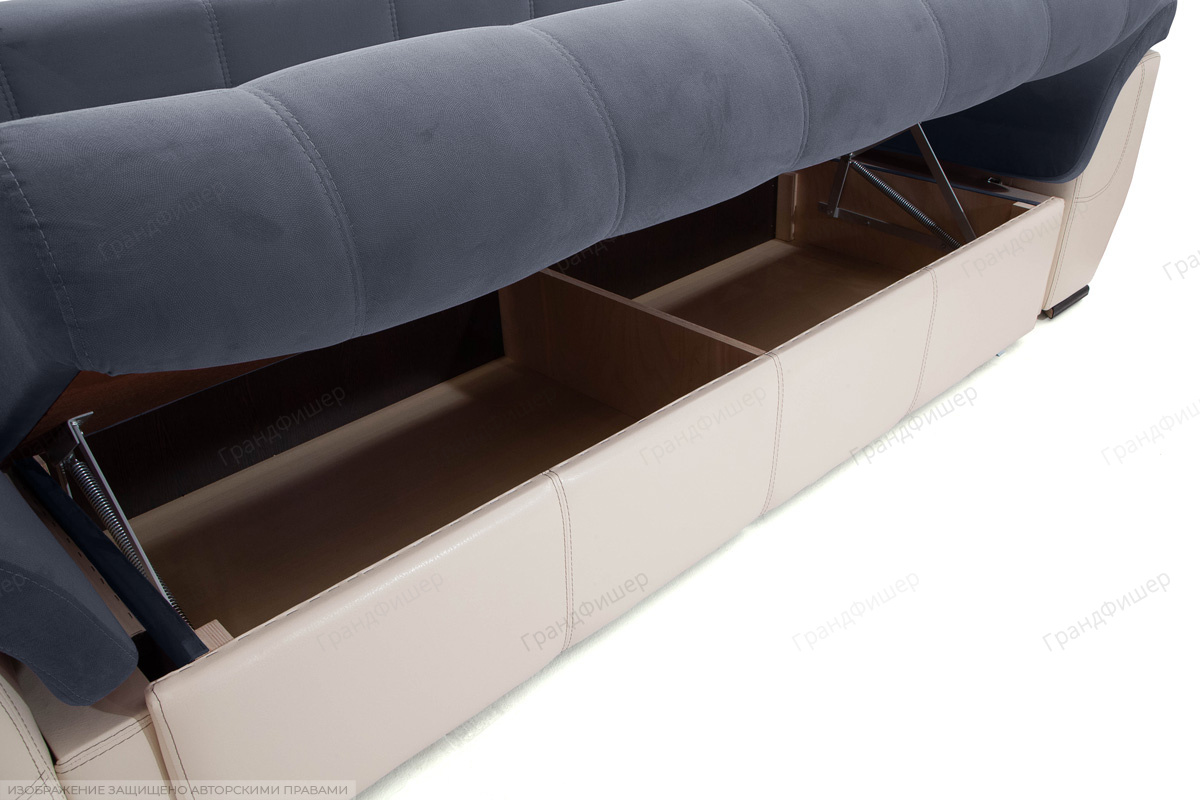 Прямой диван Соренто Amigo Navy + Sontex Beige Ящик для белья