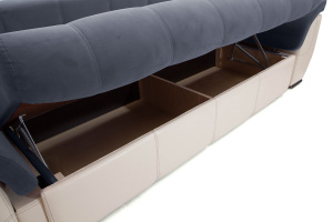 Прямой диван Соренто Amigo Navy + Sontex Beige Ящик для белья