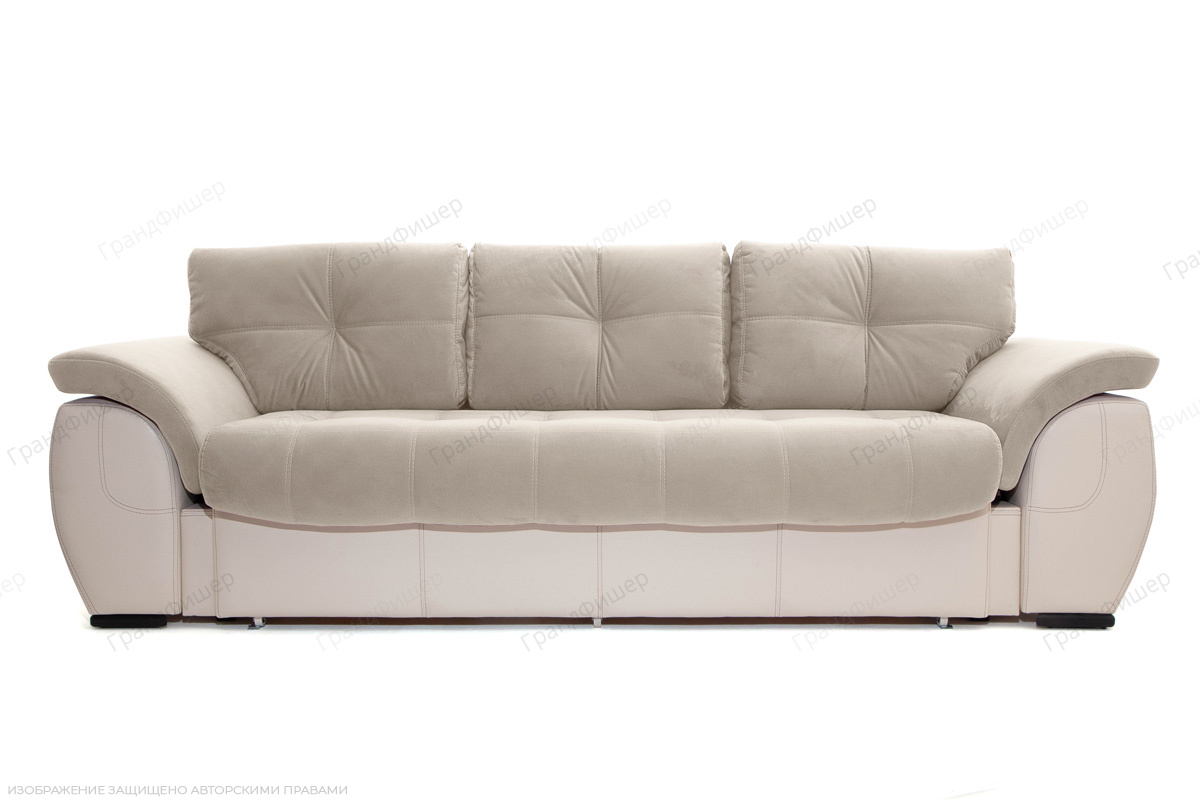 Прямой диван Соренто Amigo Cream + Sontex Beige Вид спереди