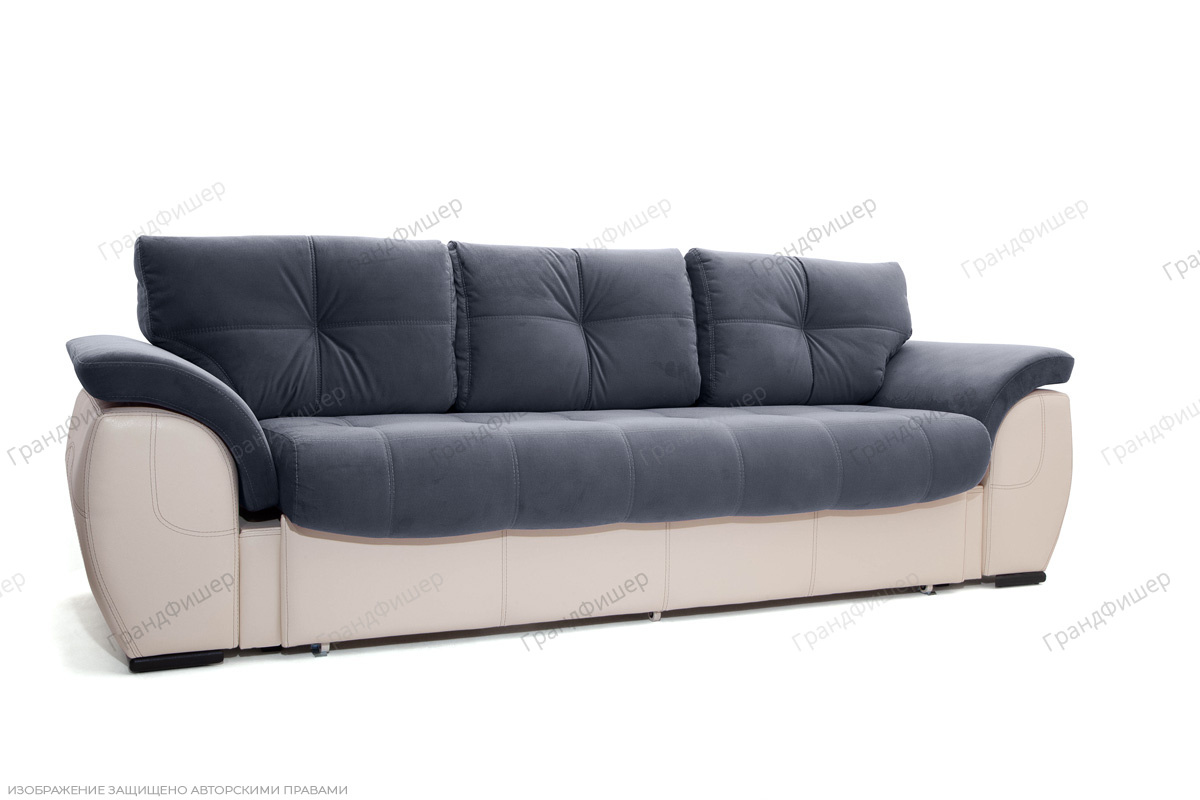 Прямой диван Соренто Amigo Navy + Sontex Beige Вид по диагонали
