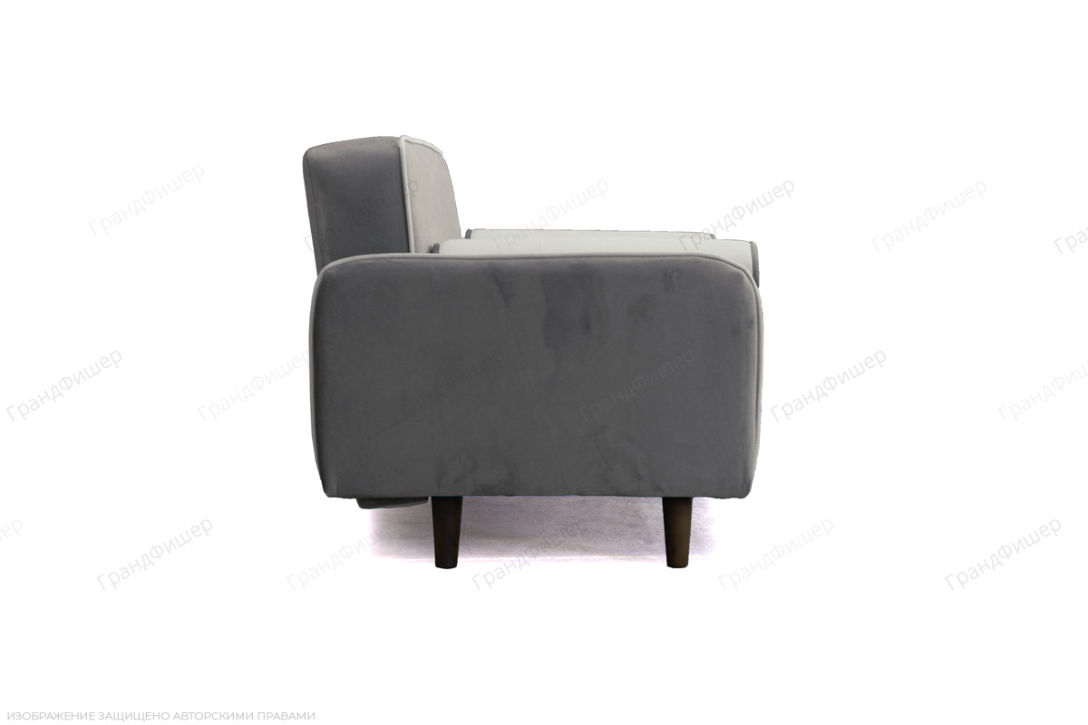 Прямой диван Сайли Velutto Light grey Вид сбоку