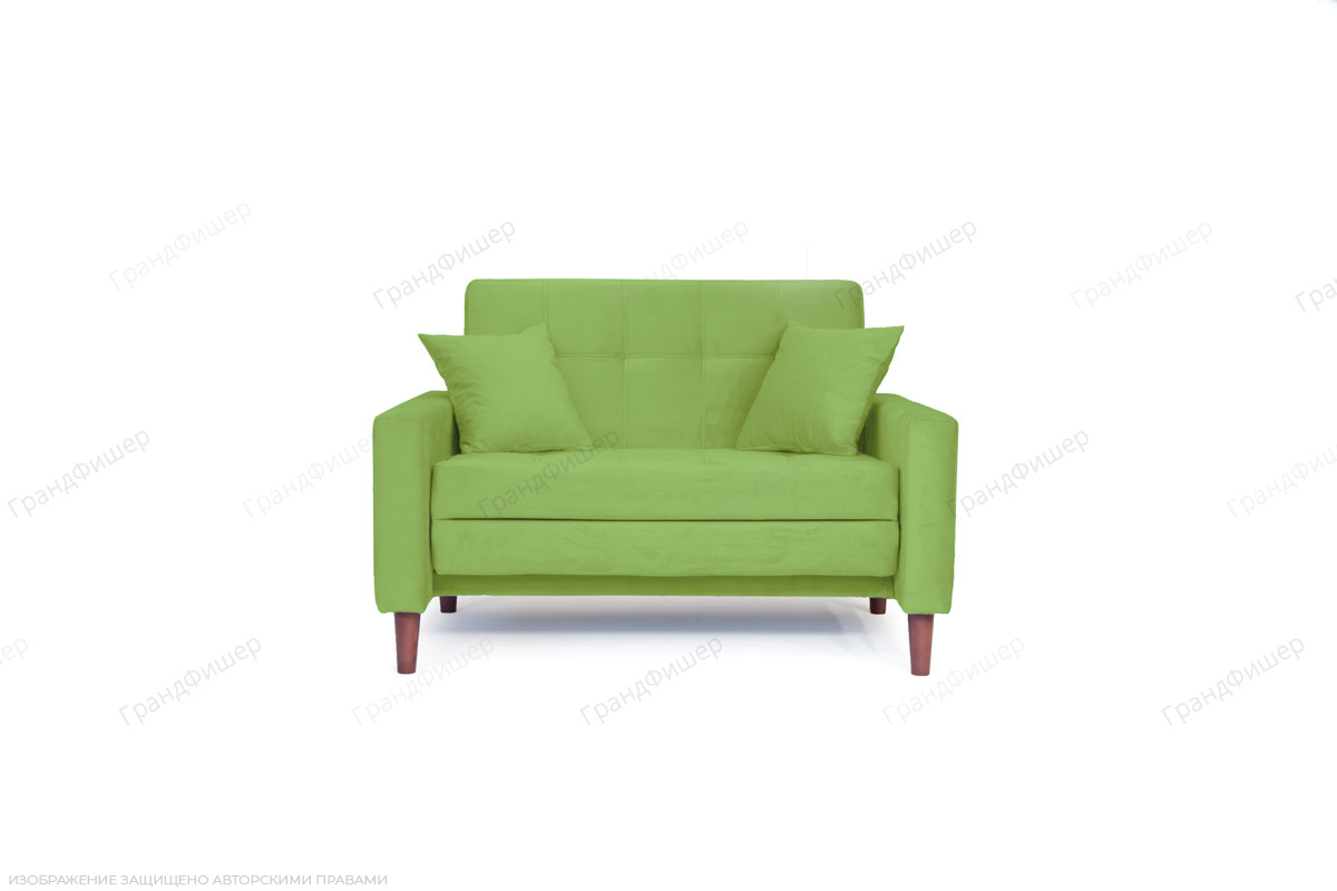 Прямой диван Этро люкс с опорой №5 Velutto Light Green Вид спереди