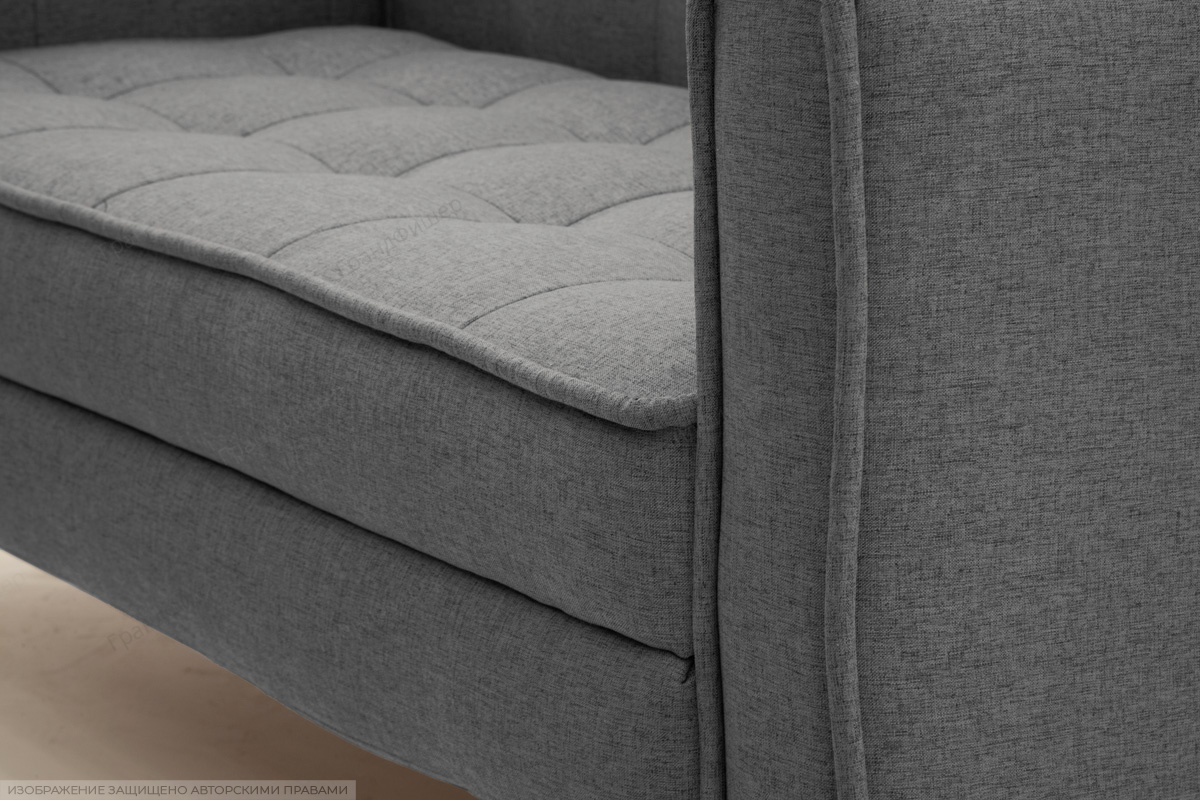 Прямой диван 120 см Этро люкс-4 с опорой №3 Dream Grey Текстура ткани