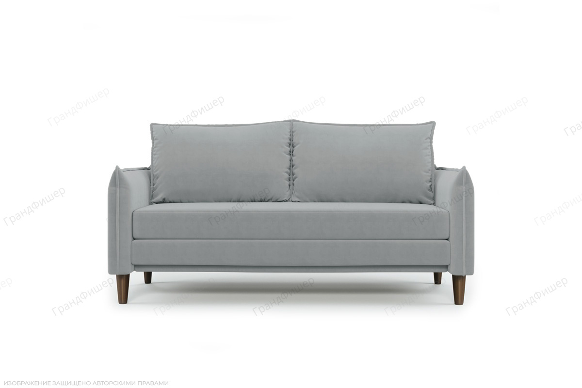 Прямой диван Порту слим (спальное 140 см) Zara Steel 52 Вид спереди
