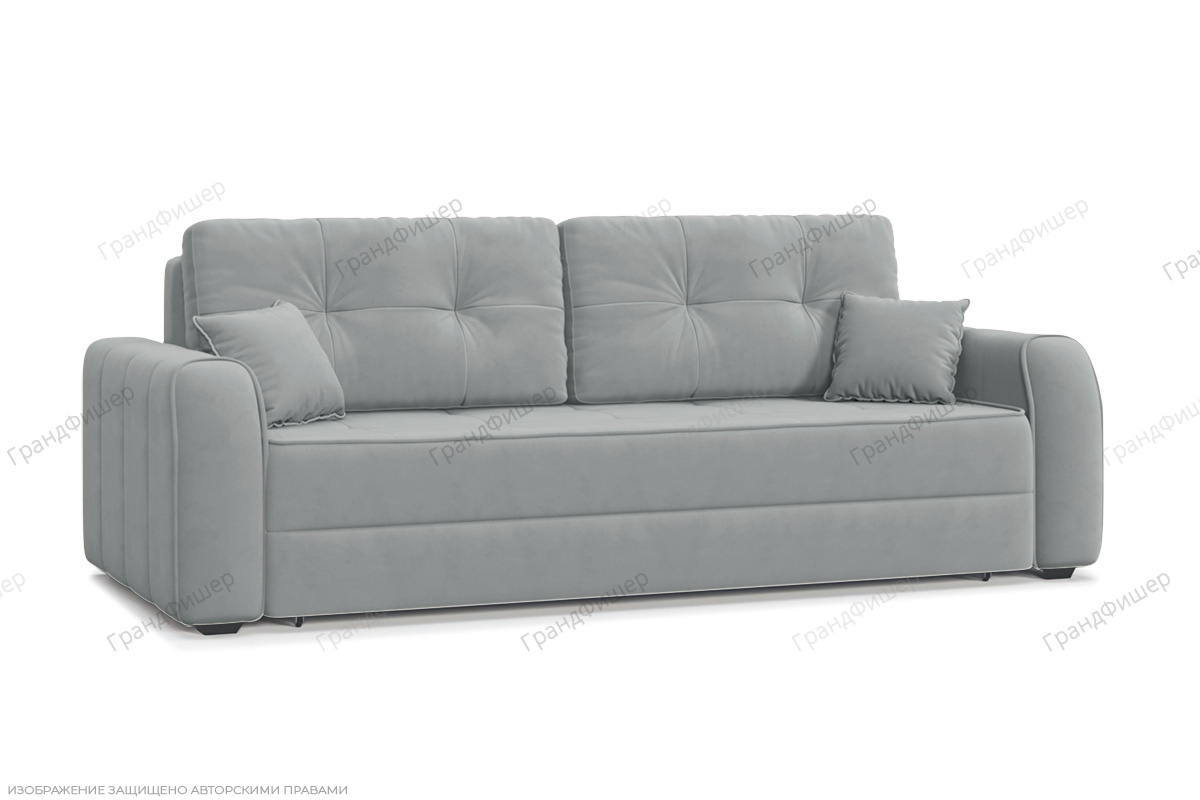 Прямой диван Кайман (Капри) Zara Steel 52 Вид по диагонали