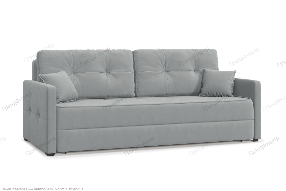 Прямой диван Кайман-3 Zara Steel 52 Вид по диагонали