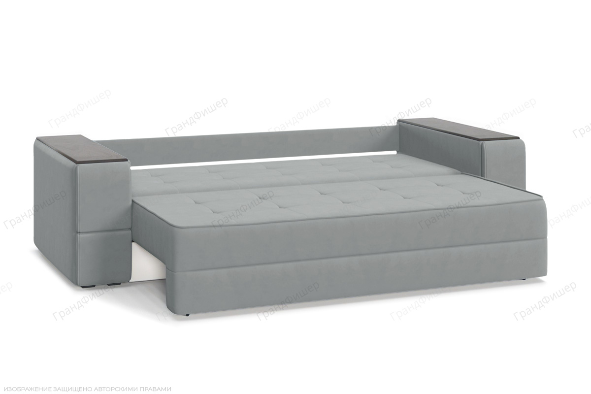 Прямой диван Кайман-5 с ящиками и столом (Киноман) Zara Steel 52 Спальное место