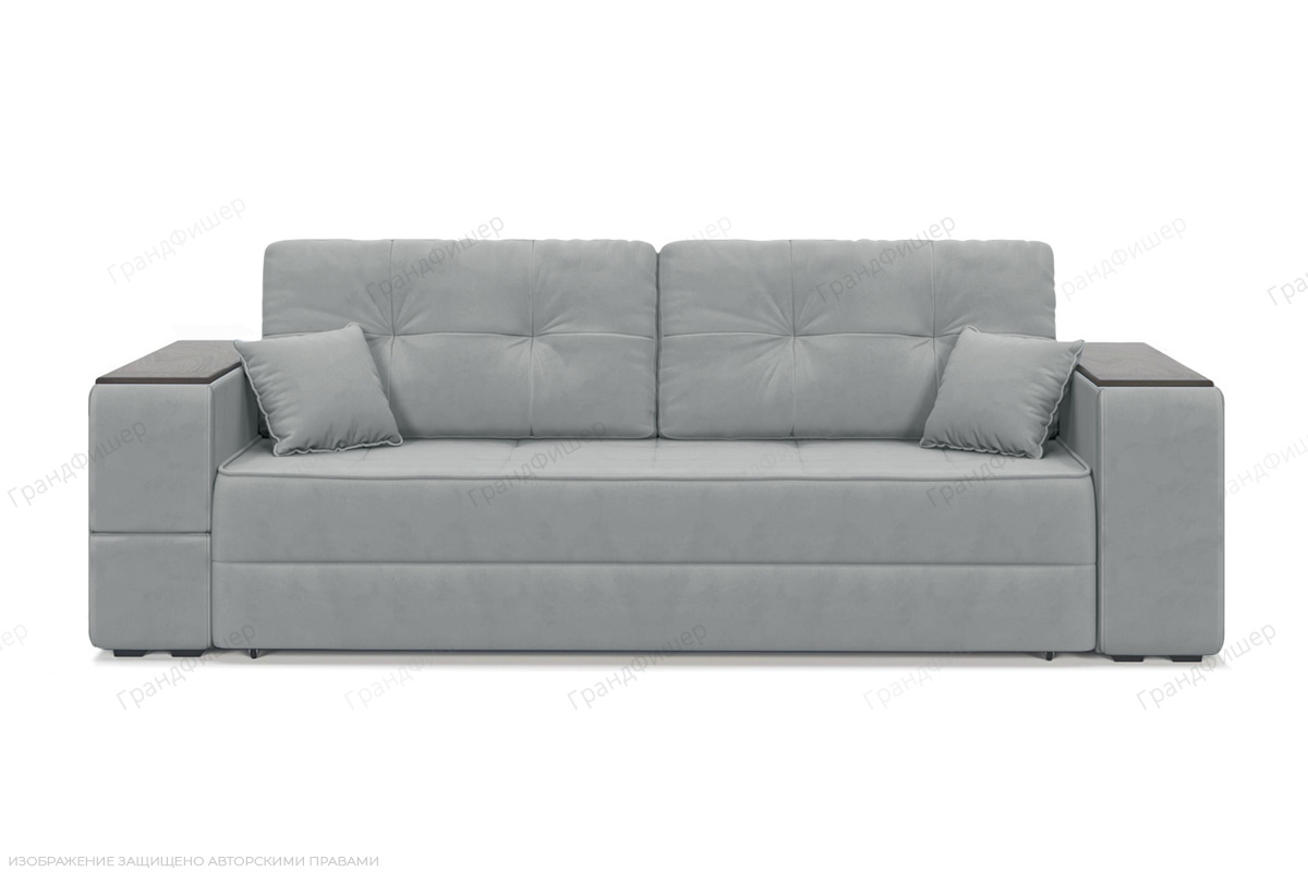 Прямой диван Кайман-5 с ящиками и столом (Киноман) Zara Steel 52 Вид спереди