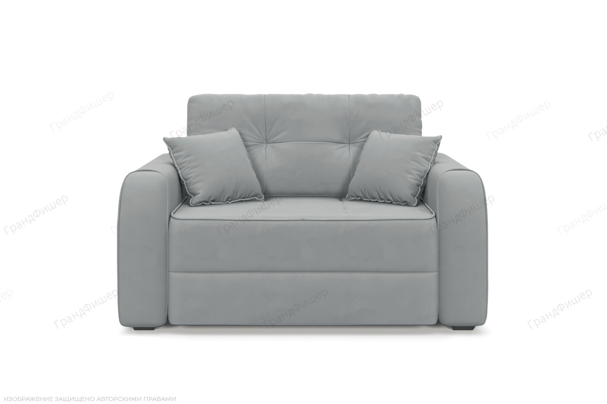 Прямой диван Каймак мини (спальное 100 см) Zara Steel 52 Вид спереди