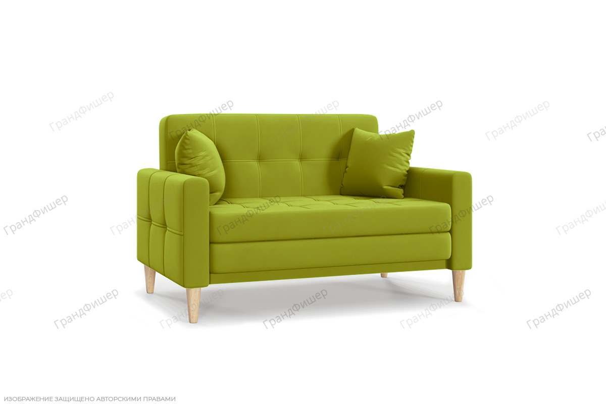 Прямой диван Этро люкс с опорой №5 Zara Green 29 Вид по диагонали